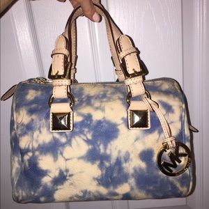 Blue Tye Dye Michael Kors Satchel Bag